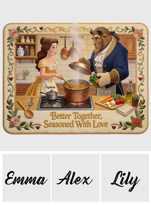 Personalized Beauty and the Beast Non-Slip Tufted Rug for Kitchen/Bathroom Non-Slip Tufted Rug GradoCreations