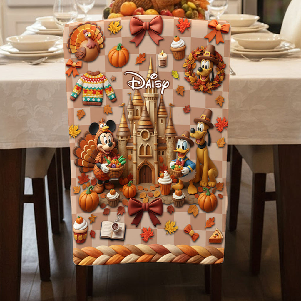 Personalized Holiday Chair Cover Set with Vibrant Design Chair Cover Set GradoCreations