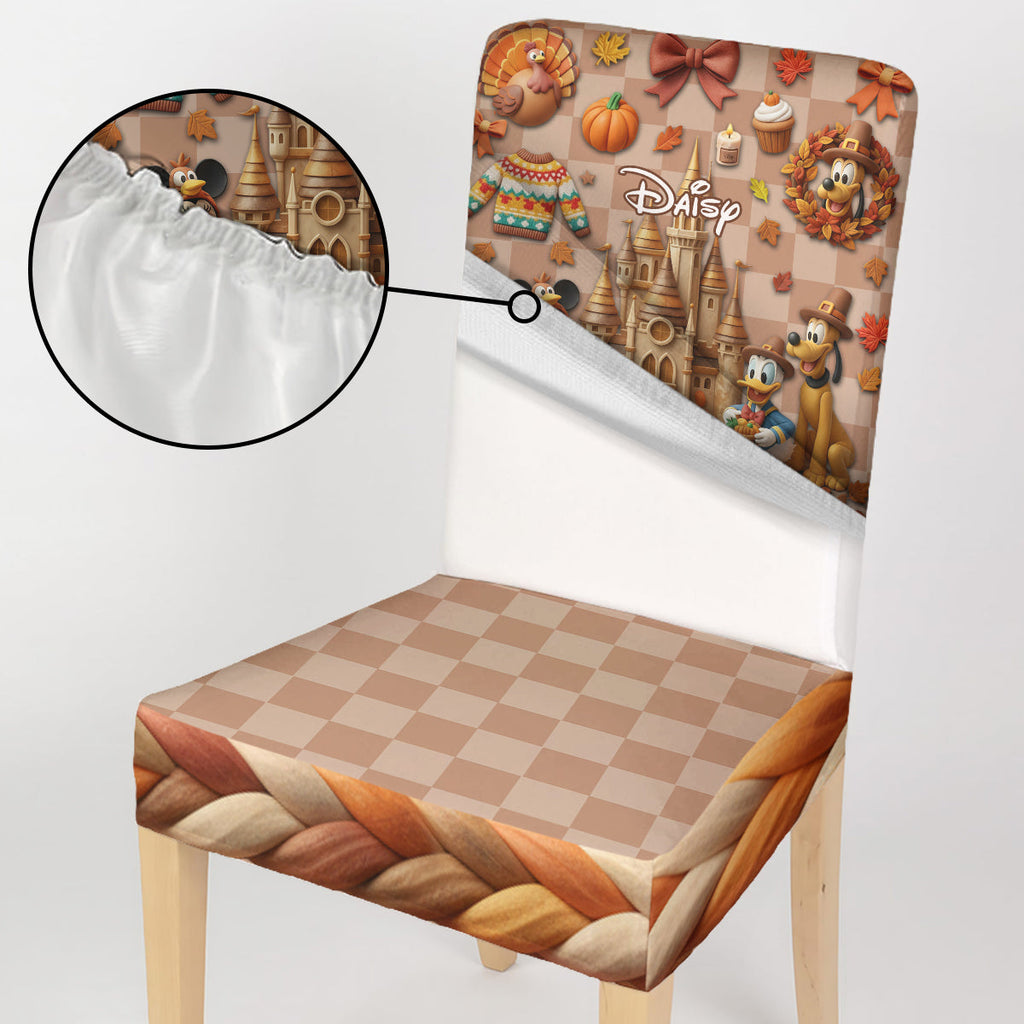 Personalized Holiday Chair Cover Set with Vibrant Design Chair Cover Set GradoCreations