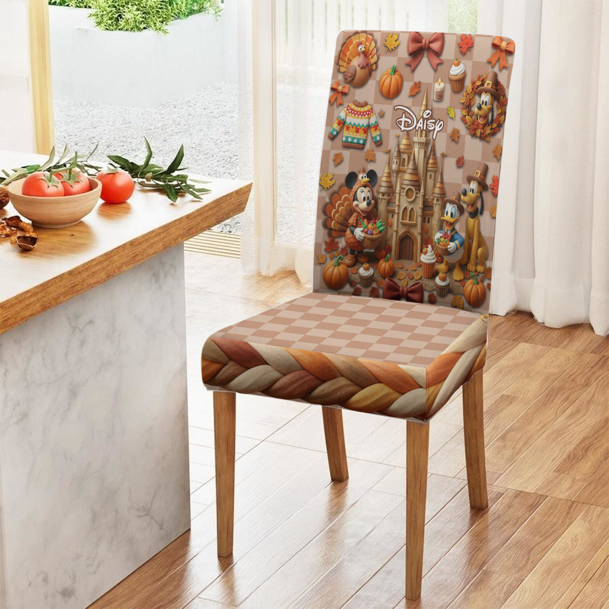 Personalized Holiday Chair Cover Set with Vibrant Design Chair Cover Set GradoCreations