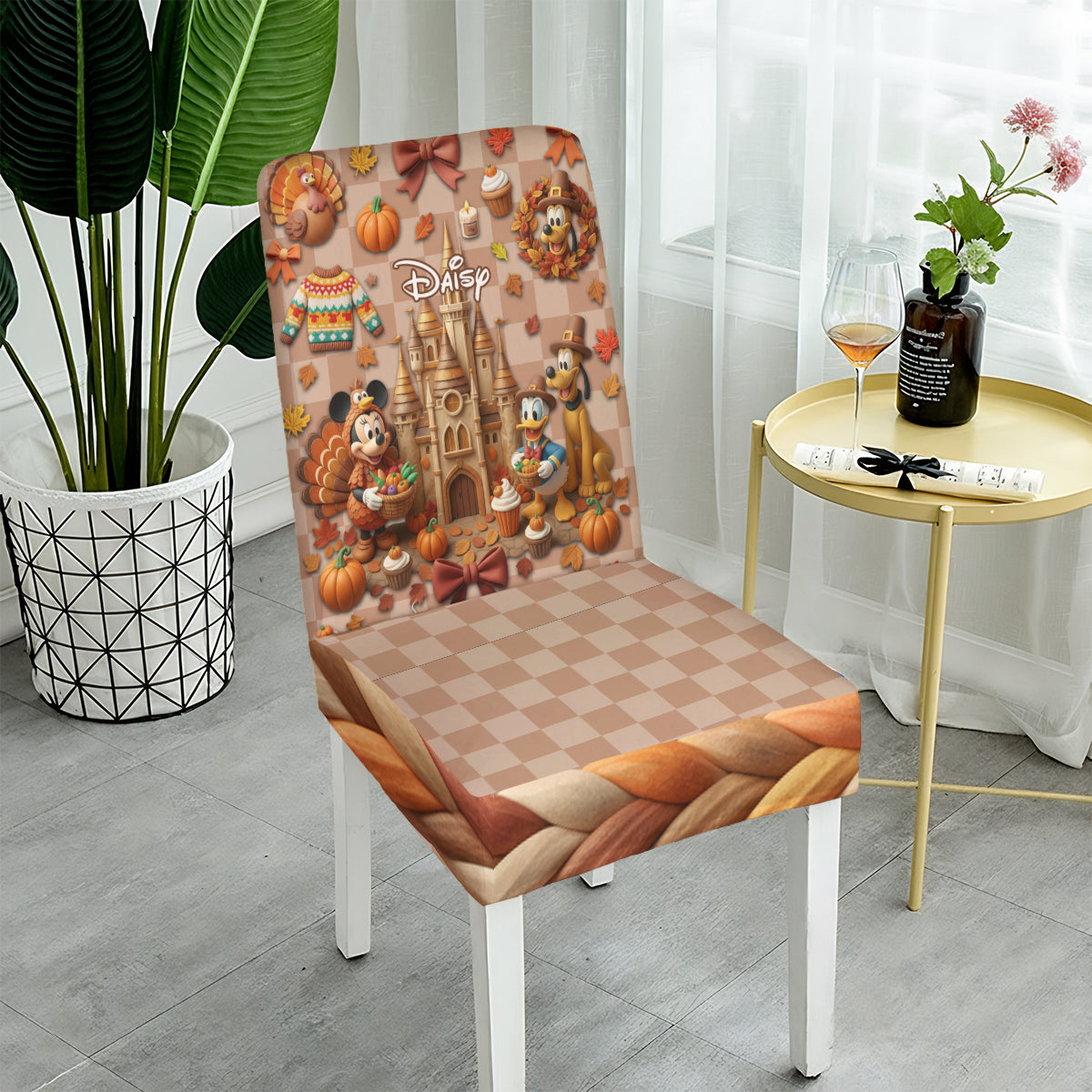 Personalized Holiday Chair Cover Set with Vibrant Design Chair Cover Set GradoCreations