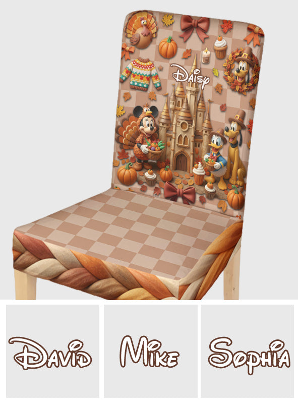 Personalized Holiday Chair Cover Set with Vibrant Design Chair Cover Set GradoCreations