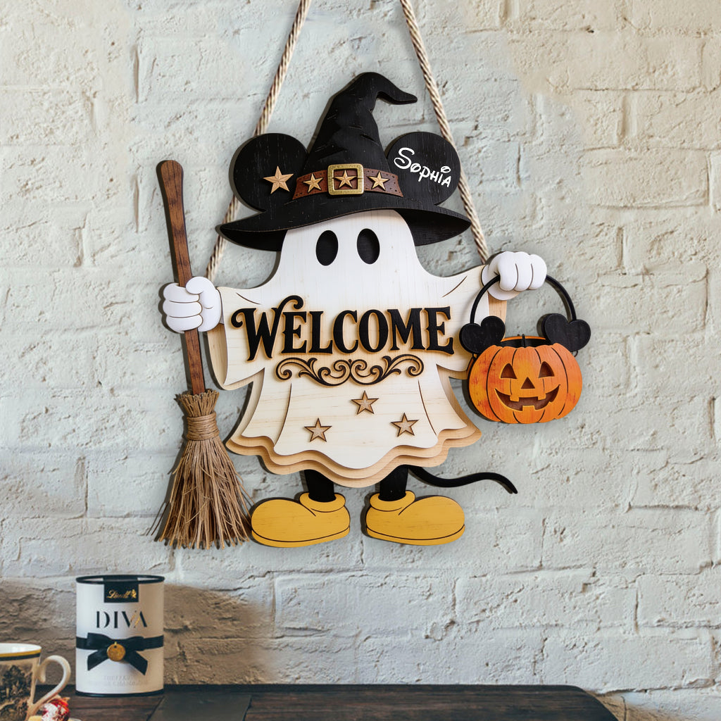 Personalized Ghost Wood Sign Custom Halloween Decor Gift Wood Sign GradoCreations