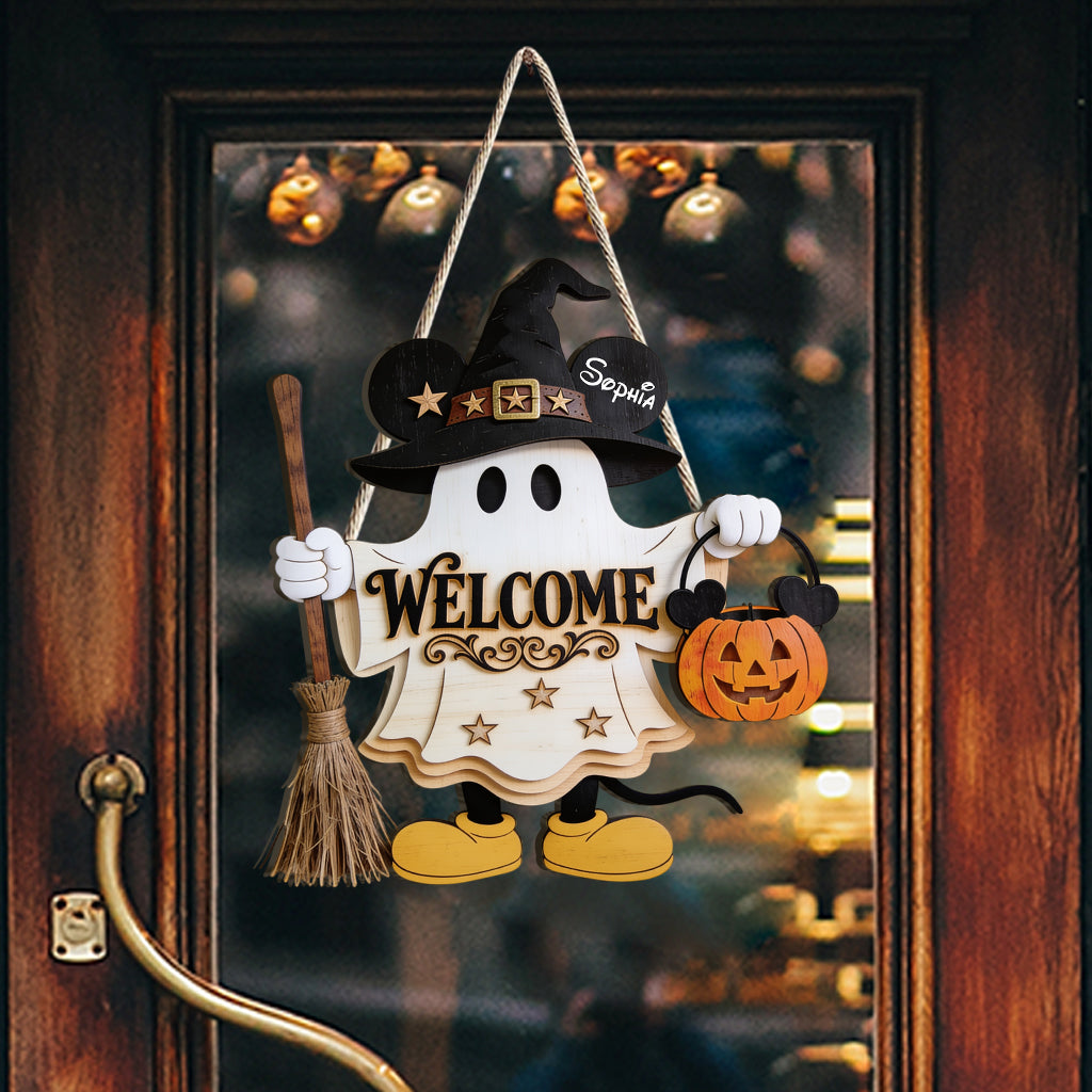 Personalized Ghost Wood Sign Custom Halloween Decor Gift Wood Sign GradoCreations