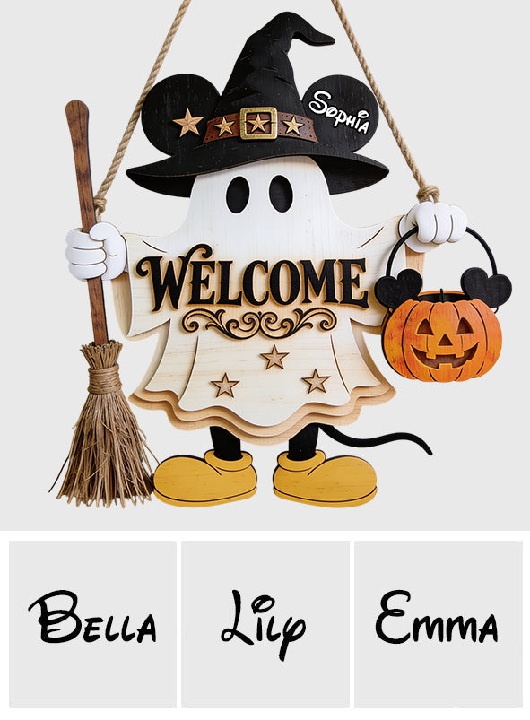 Personalized Ghost Wood Sign Custom Halloween Decor Gift Wood Sign GradoCreations