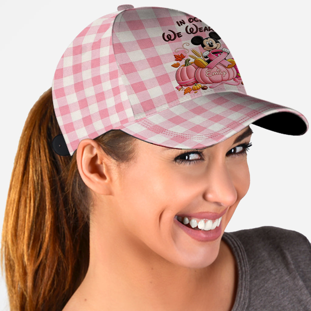 Personalized Pink Breast Cancer Awareness Classic Cap for Women Classic Cap GradoCreations