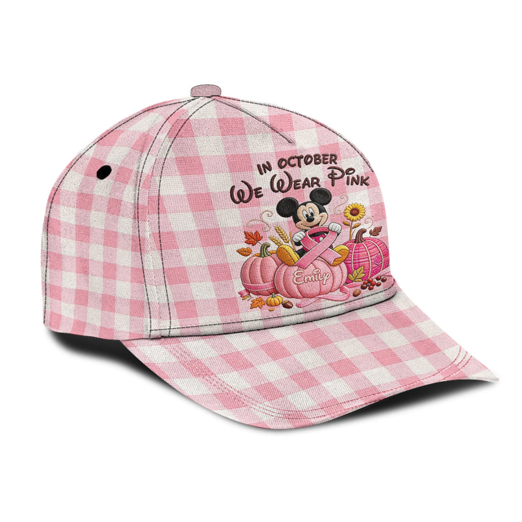 Personalized Pink Breast Cancer Awareness Classic Cap for Women Classic Cap GradoCreations