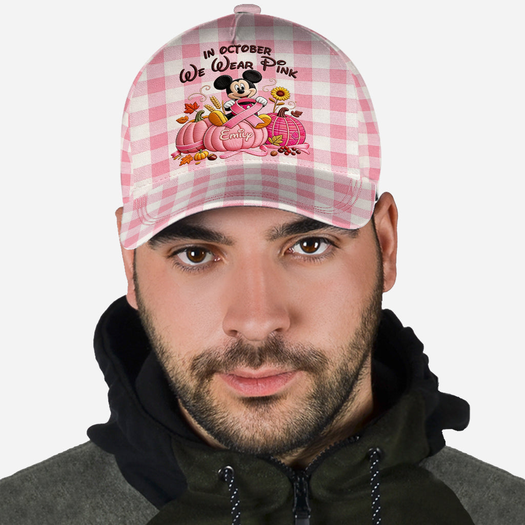 Personalized Pink Breast Cancer Awareness Classic Cap for Women Classic Cap GradoCreations