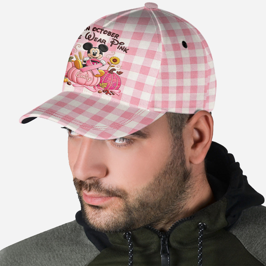 Personalized Pink Breast Cancer Awareness Classic Cap for Women Classic Cap GradoCreations