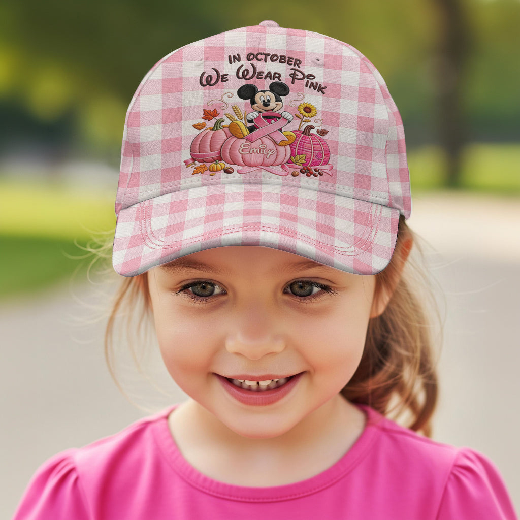 Personalized Pink Breast Cancer Awareness Classic Cap for Women Classic Cap GradoCreations