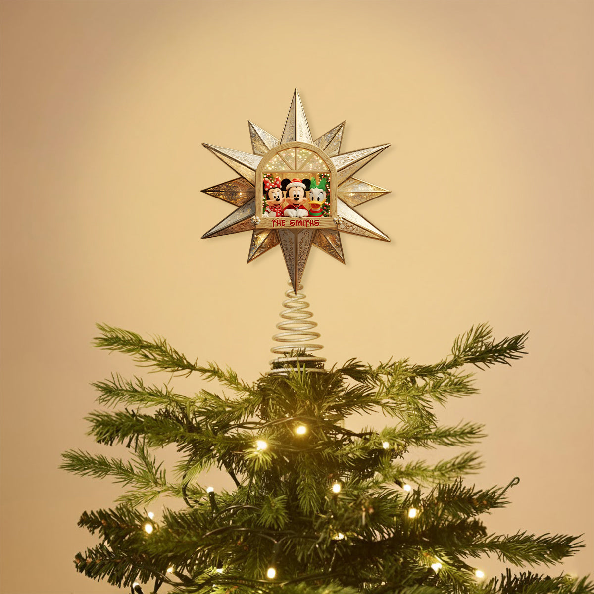 Personalized LED Acrylic Mouse Tree Topper for Christmas LED Light Tree Topper GradoCreations