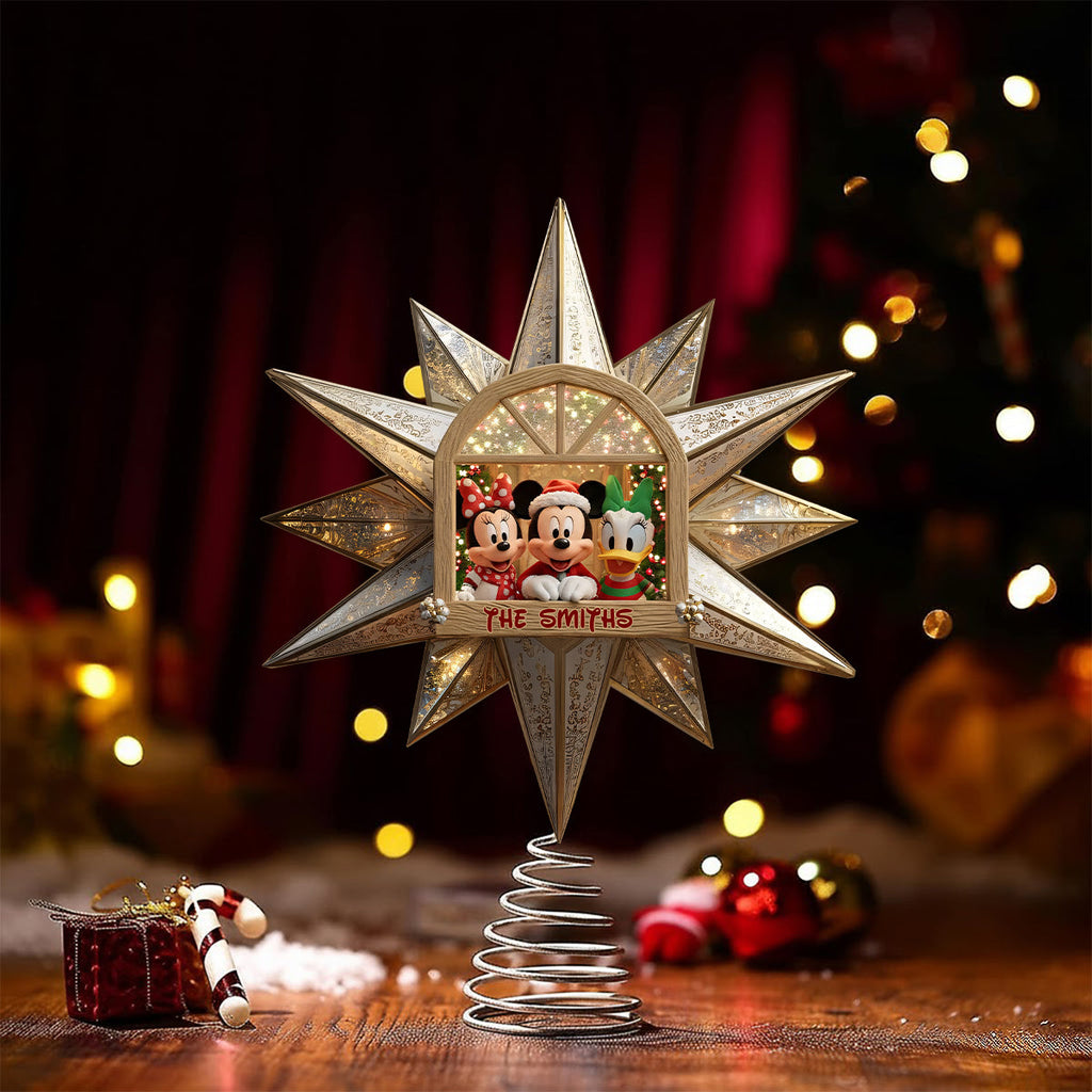 Personalized LED Acrylic Mouse Tree Topper for Christmas LED Light Tree Topper GradoCreations