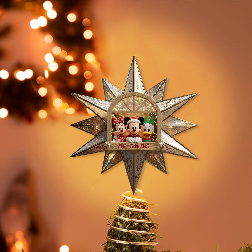 Personalized LED Acrylic Mouse Tree Topper for Christmas LED Light Tree Topper GradoCreations