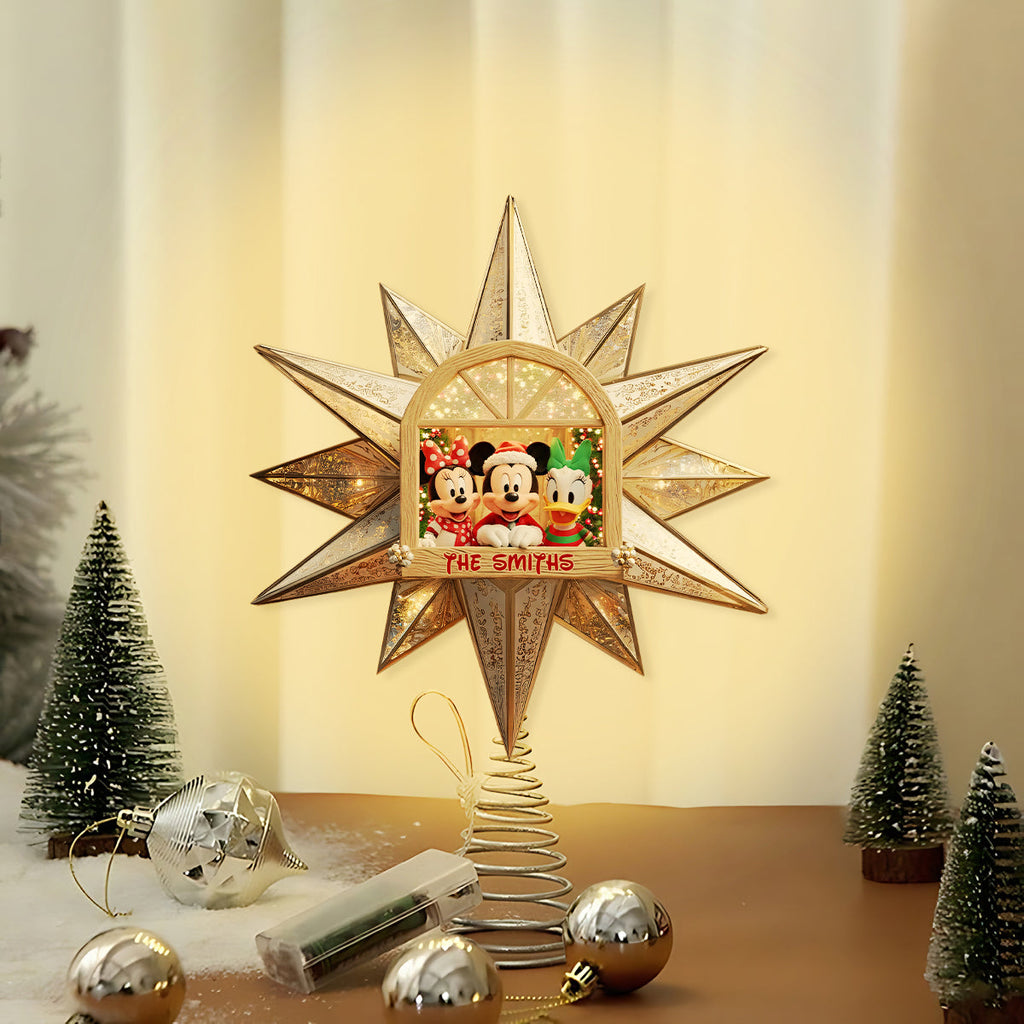 Personalized LED Acrylic Mouse Tree Topper for Christmas LED Light Tree Topper GradoCreations