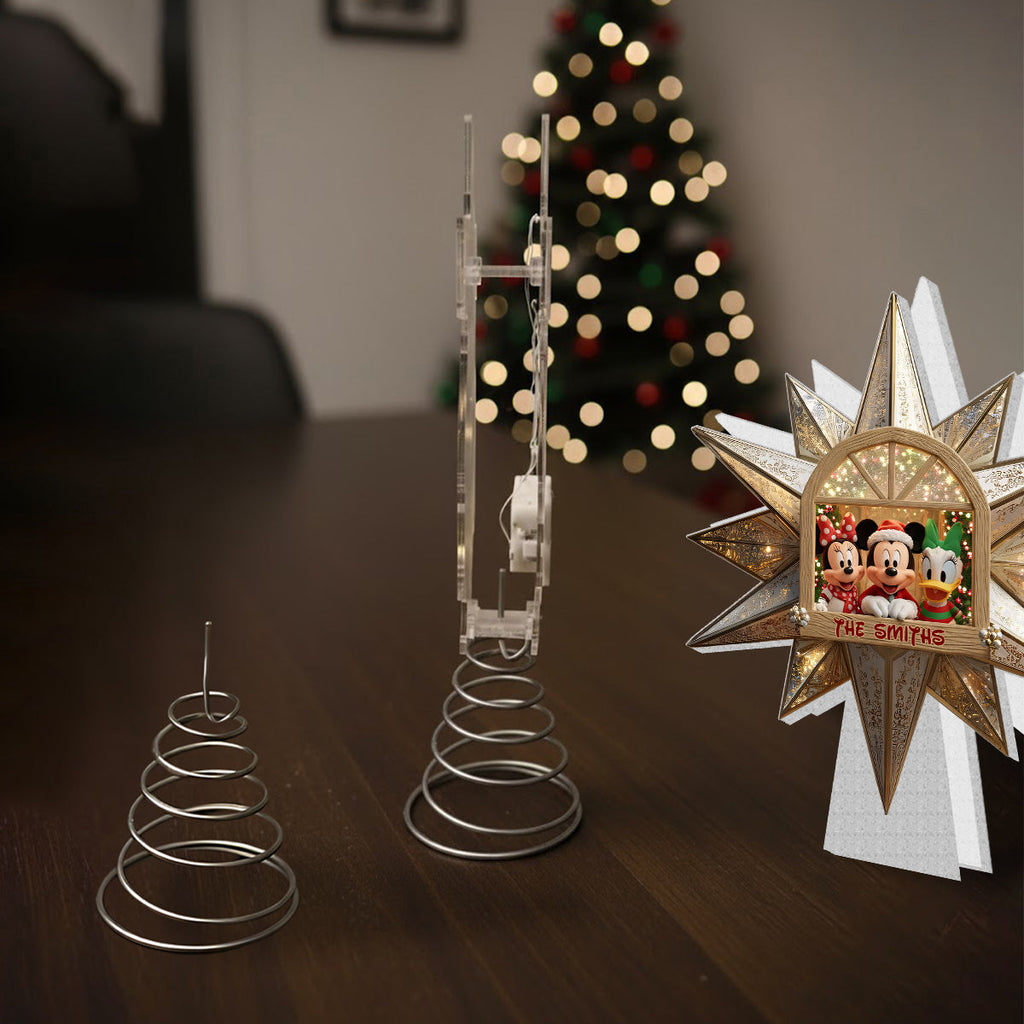 Personalized LED Acrylic Mouse Tree Topper for Christmas LED Light Tree Topper GradoCreations