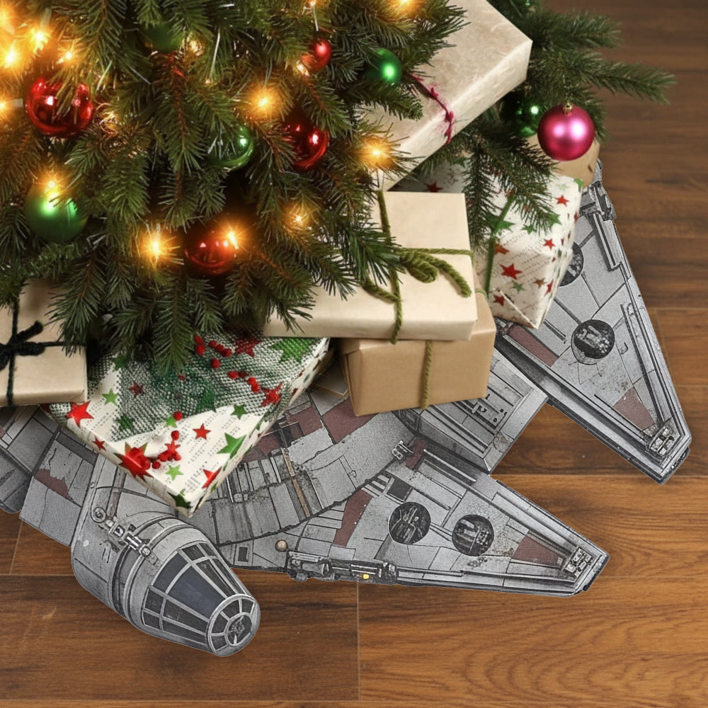 Personalized Star Wars Shaped Tree Skirt Custom Name Holiday Decor Shaped Tree Skirt GradoCreations