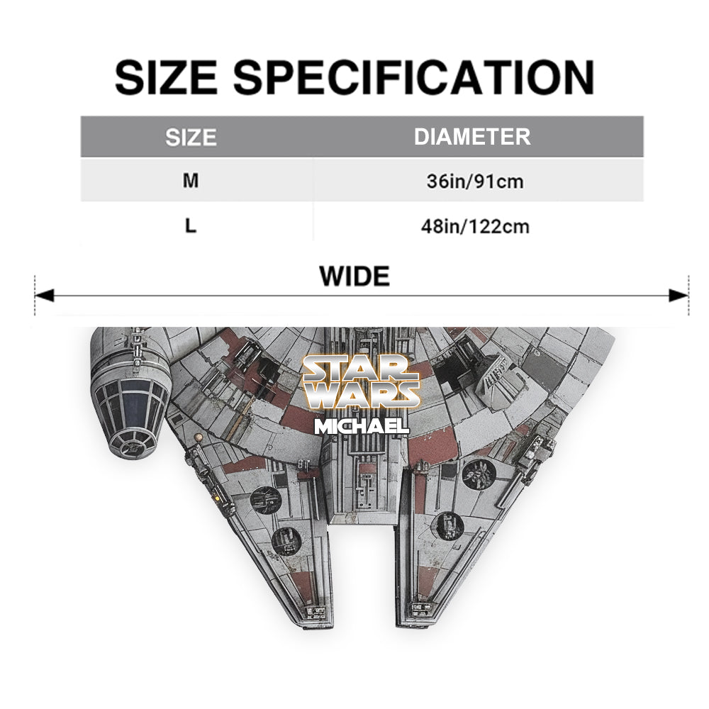 Personalized Star Wars Shaped Tree Skirt Custom Name Holiday Decor Shaped Tree Skirt GradoCreations