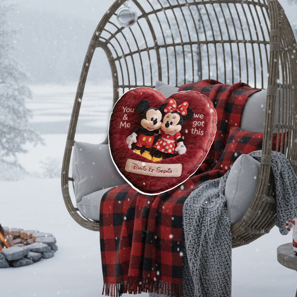 Personalized Faux Fur Heart Pillow Custom Name Gift for Couples Faux Fur Shaped Pillow GradoCreations