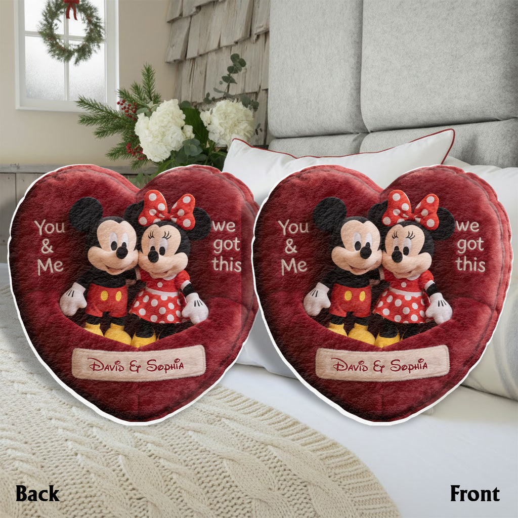 Personalized Faux Fur Heart Pillow Custom Name Gift for Couples Faux Fur Shaped Pillow GradoCreations