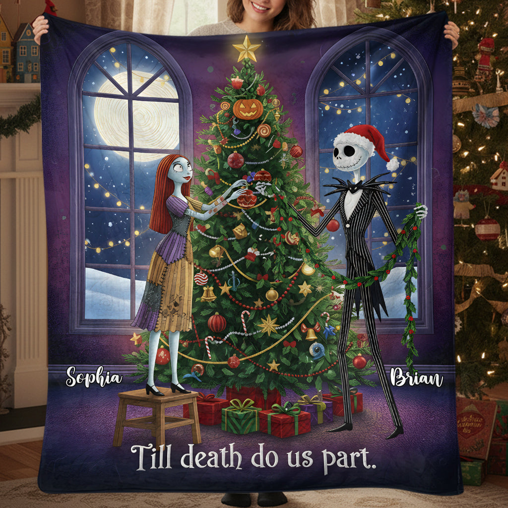 Personalized Nightmare Before Christmas Blanket Custom Name Gift for Couples Blanket GradoCreations