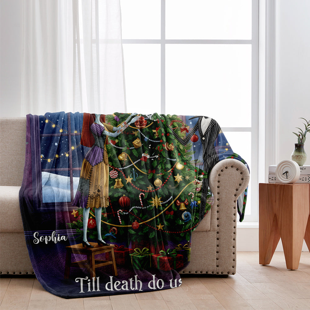 Personalized Nightmare Before Christmas Blanket Custom Name Gift for Couples Blanket GradoCreations
