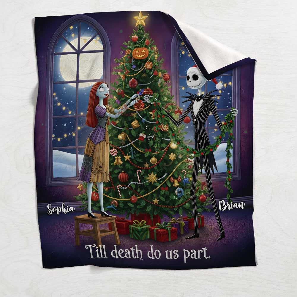 Personalized Nightmare Before Christmas Blanket Custom Name Gift for Couples Blanket GradoCreations