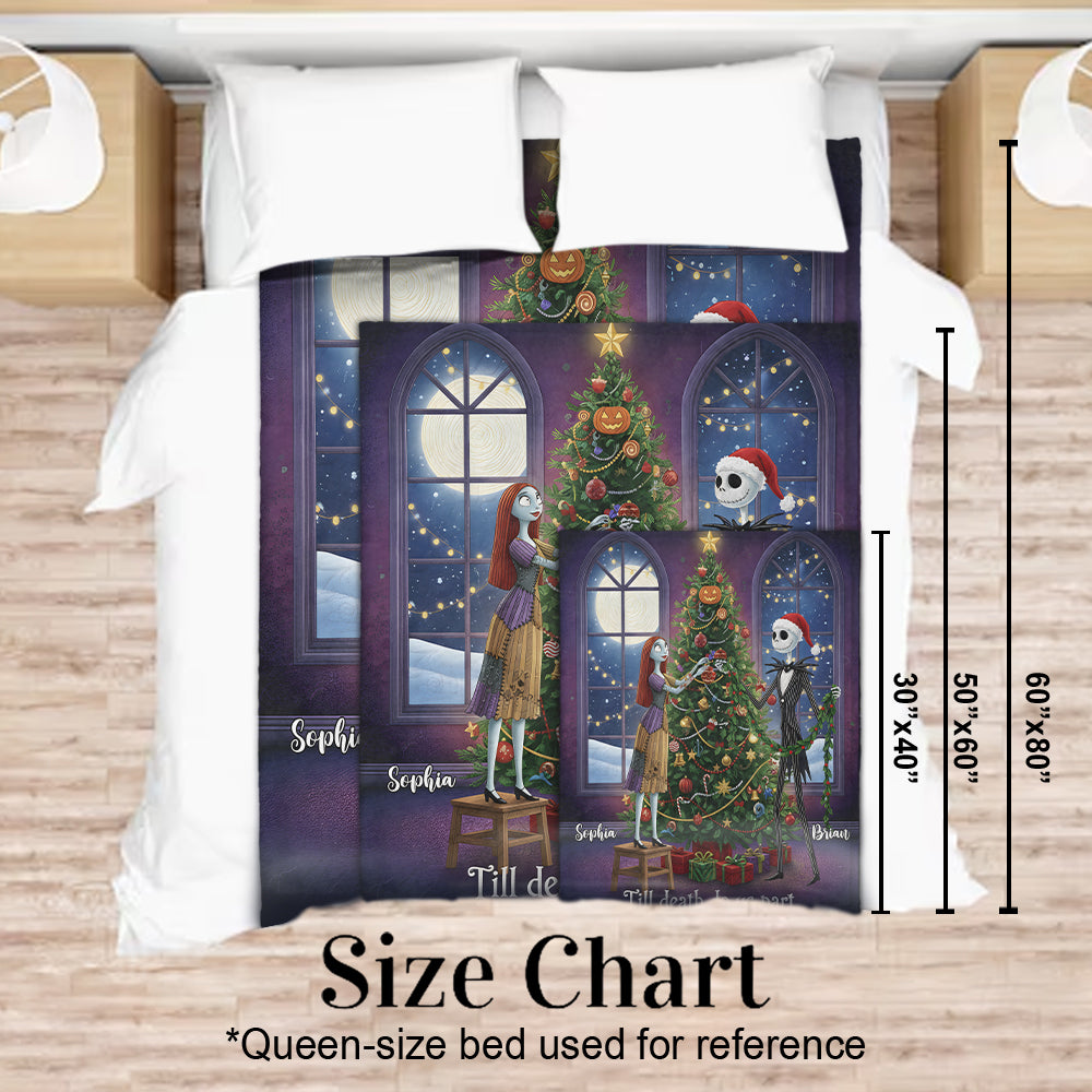 Personalized Nightmare Before Christmas Blanket Custom Name Gift for Couples Blanket GradoCreations
