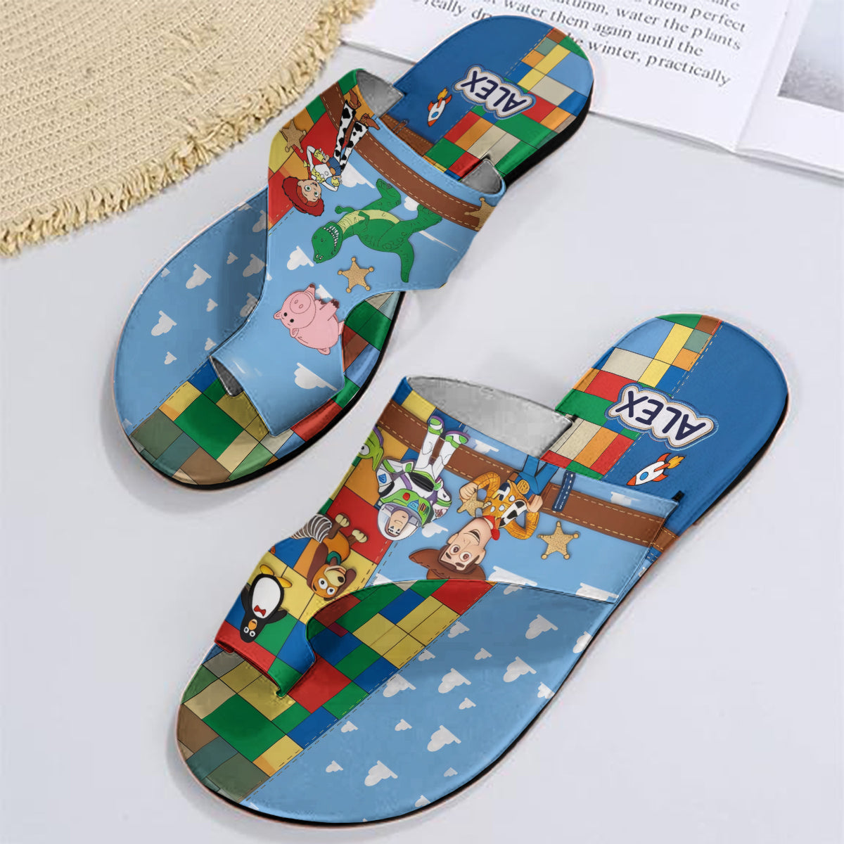 Personalized Toy Adventure Character Open Toe Sandals for Kids Open Toe Sandals GradoCreations