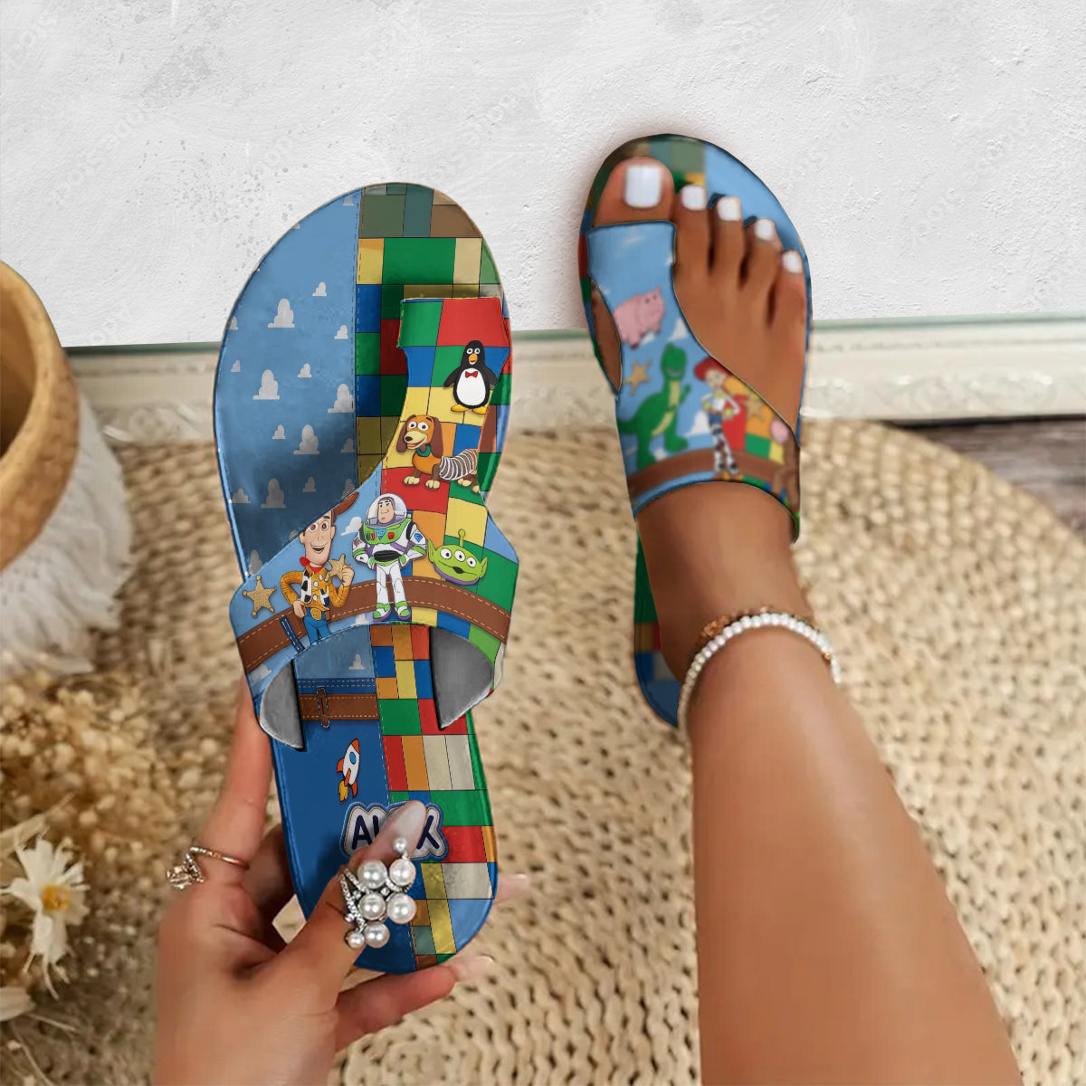 Personalized Toy Adventure Character Open Toe Sandals for Kids Open Toe Sandals GradoCreations