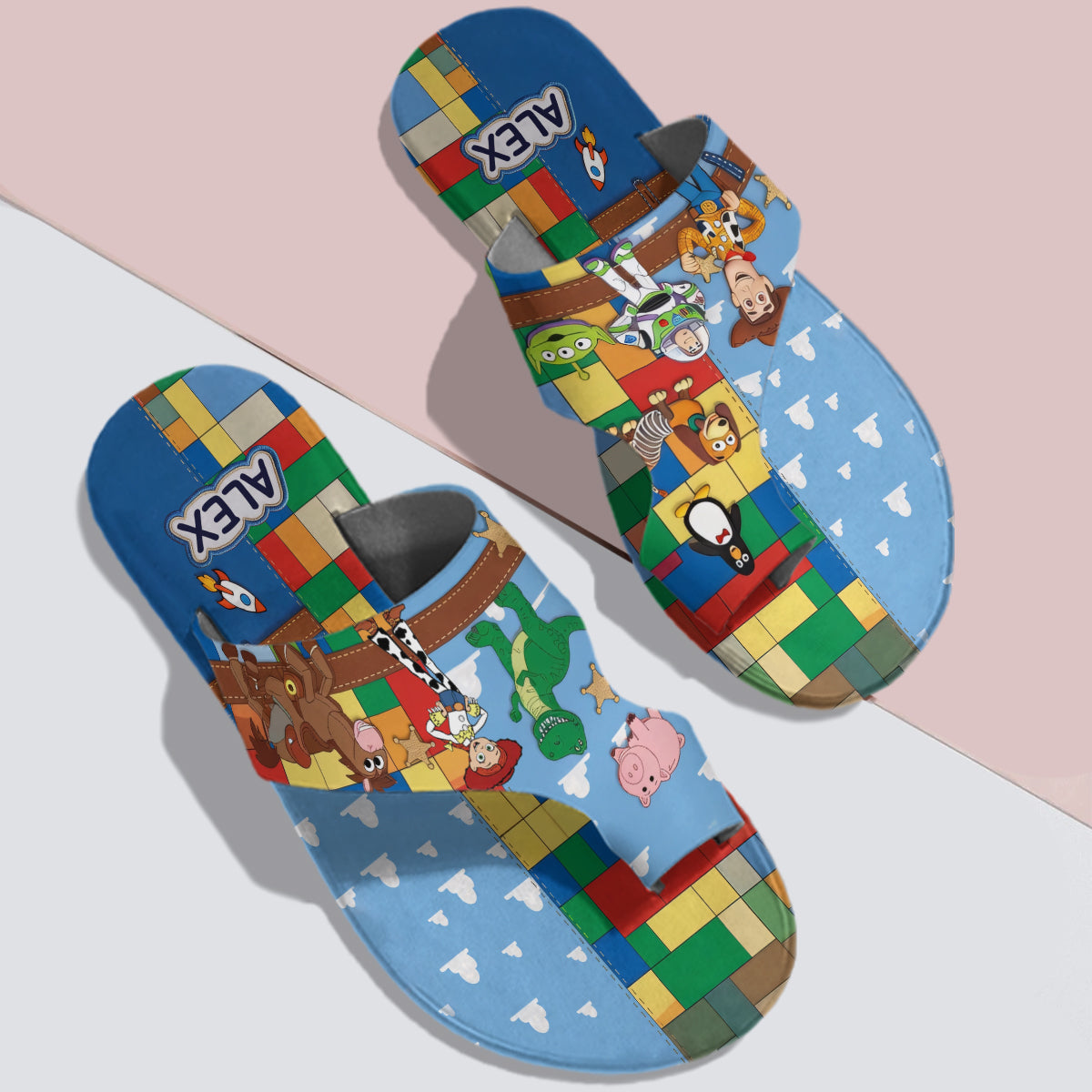 Personalized Toy Adventure Character Open Toe Sandals for Kids Open Toe Sandals GradoCreations