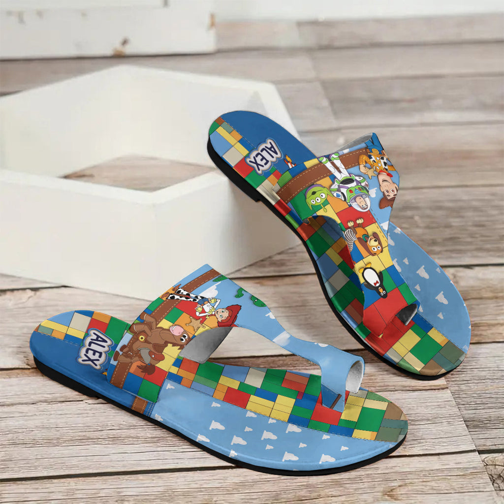 Personalized Toy Adventure Character Open Toe Sandals for Kids Open Toe Sandals GradoCreations