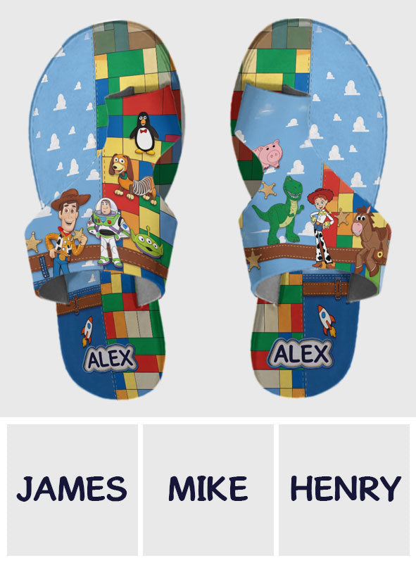 Personalized Toy Adventure Character Open Toe Sandals for Kids Open Toe Sandals GradoCreations