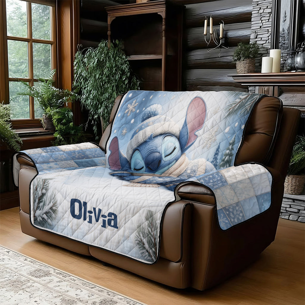 Personalized Quilted Sofa Cover with Ohana Theme for Kids Quilted Sofa/Couch Cover GradoCreations