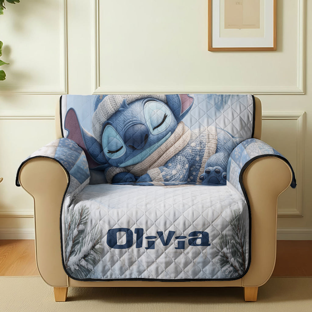 Personalized Quilted Sofa Cover with Ohana Theme for Kids Quilted Sofa/Couch Cover GradoCreations