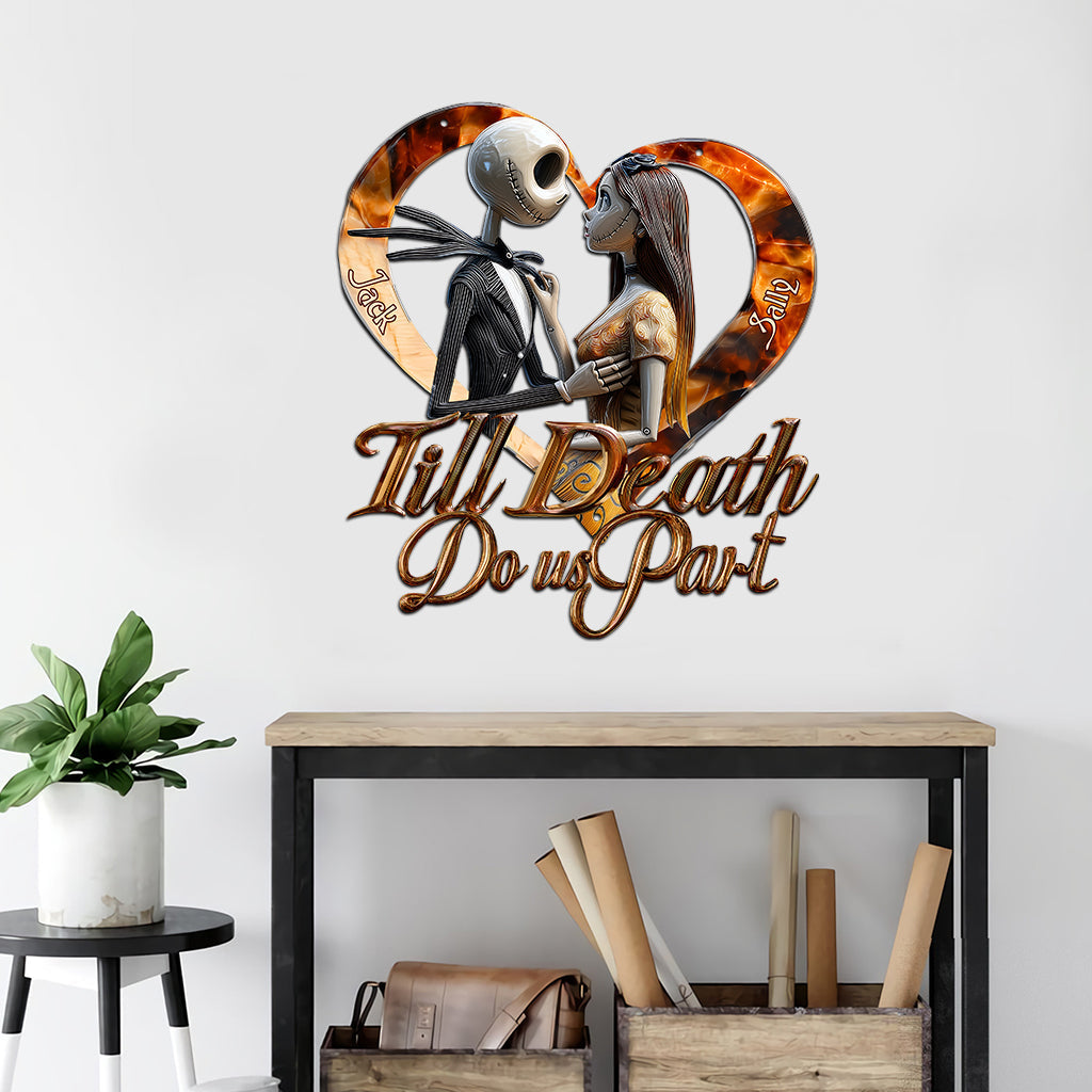 Personalized Till Death Do Us Part Cut Metal Sign for Couples Cut Metal Sign GradoCreations