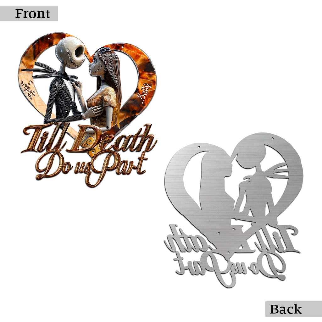 Personalized Till Death Do Us Part Cut Metal Sign for Couples Cut Metal Sign GradoCreations