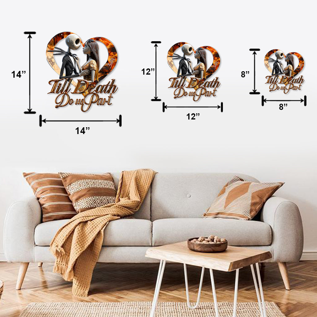 Personalized Till Death Do Us Part Cut Metal Sign for Couples Cut Metal Sign GradoCreations