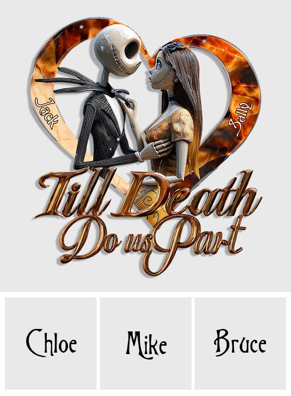 Personalized Till Death Do Us Part Cut Metal Sign for Couples Cut Metal Sign GradoCreations