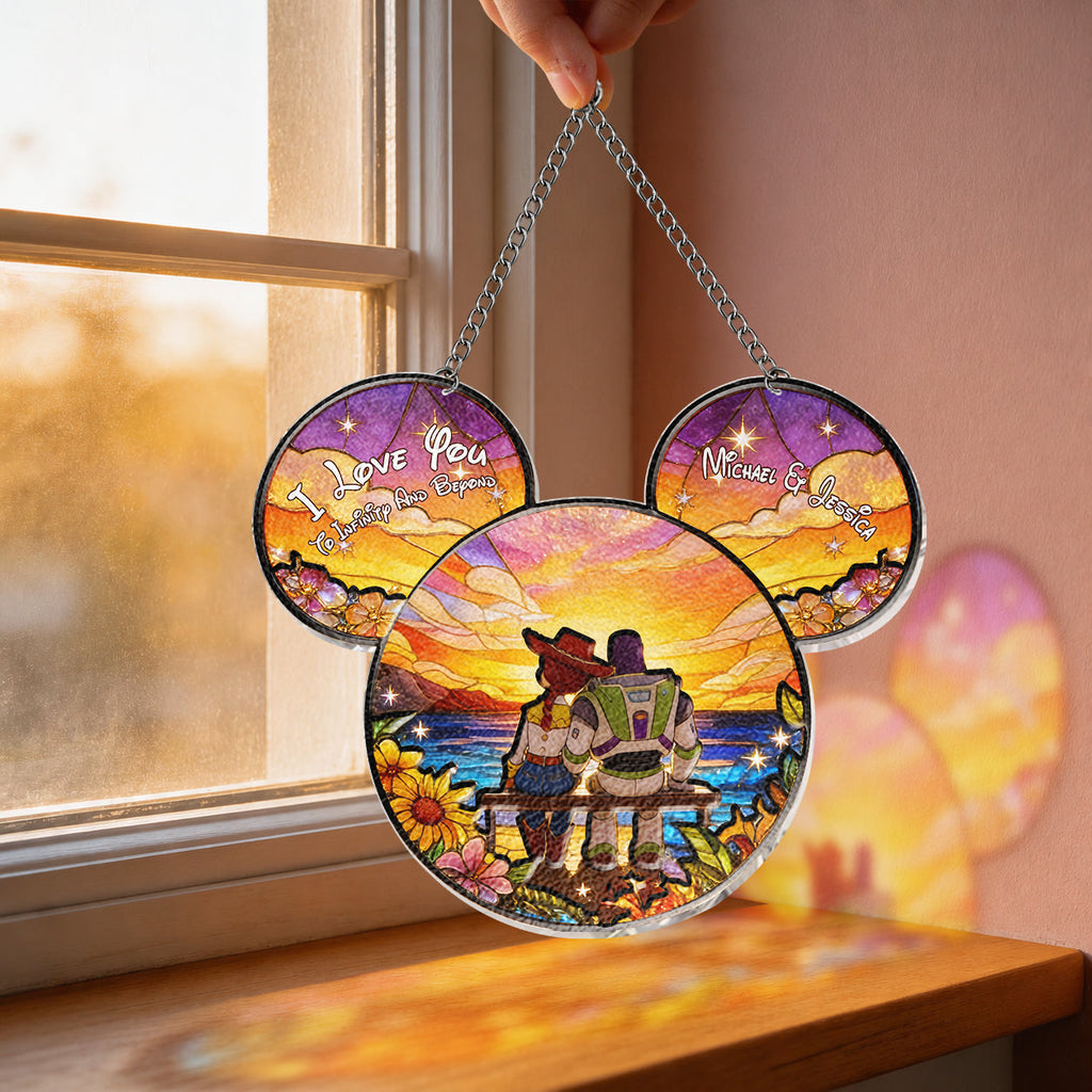 Personalized 3D Printed Glass Suncatcher Custom Love Gift for Couples 3D Printed Glass Suncatcher GradoCreations