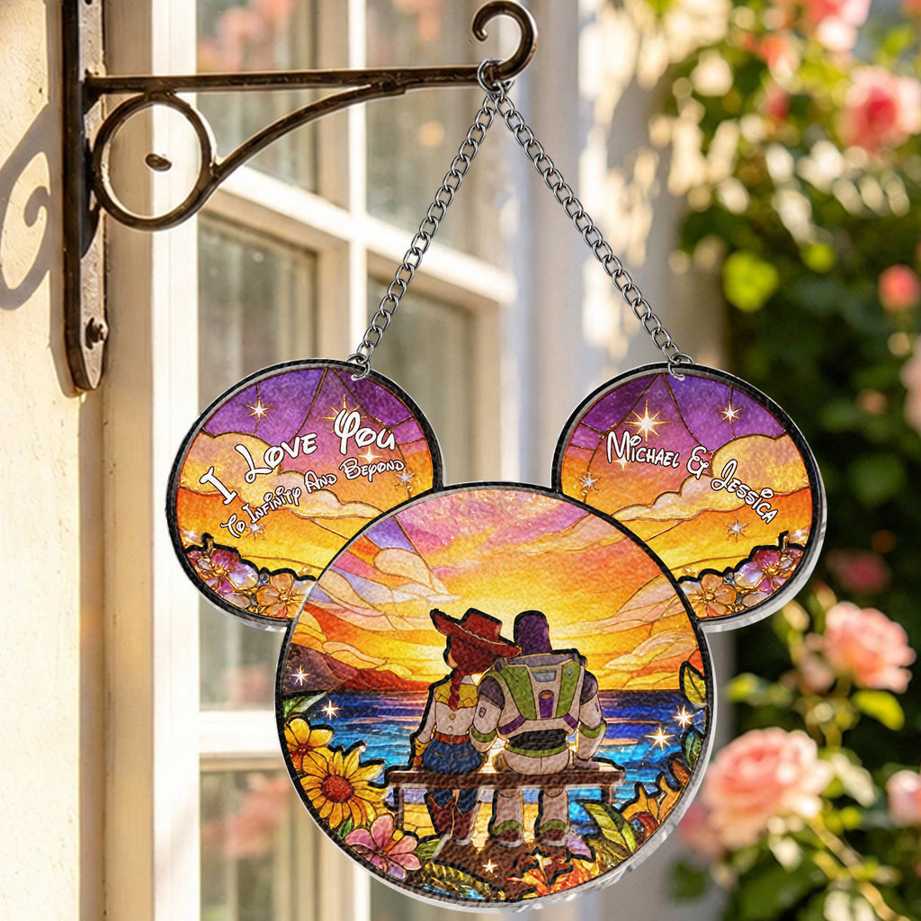 Personalized 3D Printed Glass Suncatcher Custom Love Gift for Couples 3D Printed Glass Suncatcher GradoCreations