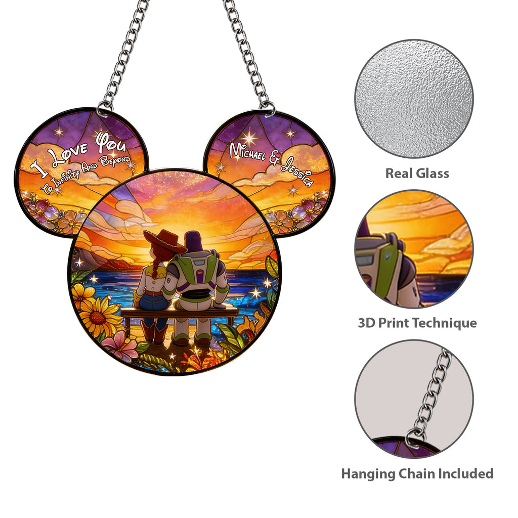 Personalized 3D Printed Glass Suncatcher Custom Love Gift for Couples 3D Printed Glass Suncatcher GradoCreations