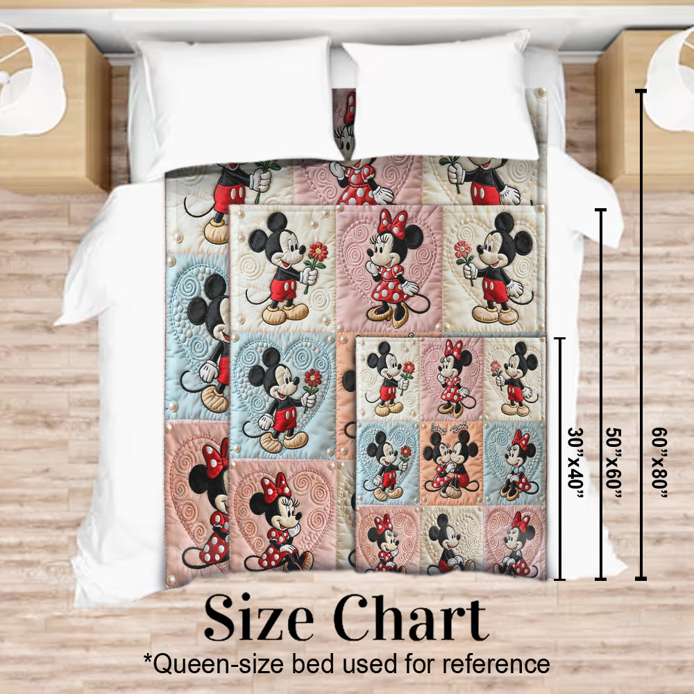 Personalized Mickey Mouse Blanket Gift for Couples | Soft Flannel Blanket GradoCreations