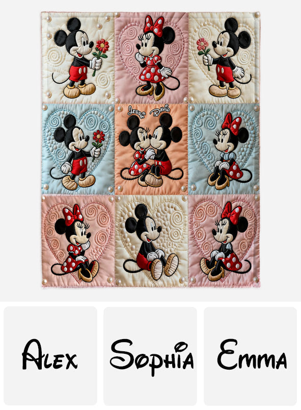 Personalized Mickey Mouse Blanket Gift for Couples | Soft Flannel Blanket GradoCreations