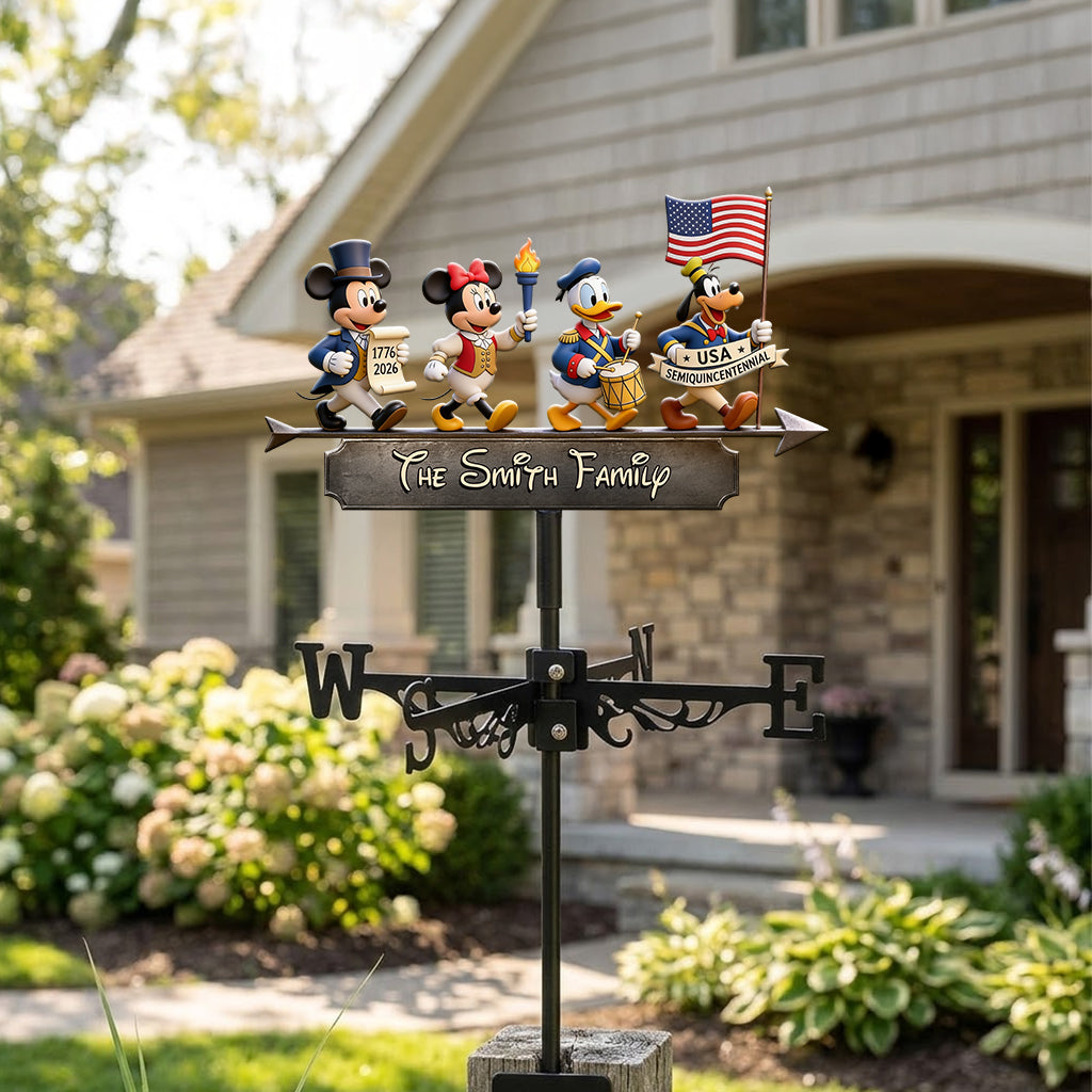 Personalized Mickey Mouse Weather Vane Custom Family Name Gift Weather Vane GradoCreations