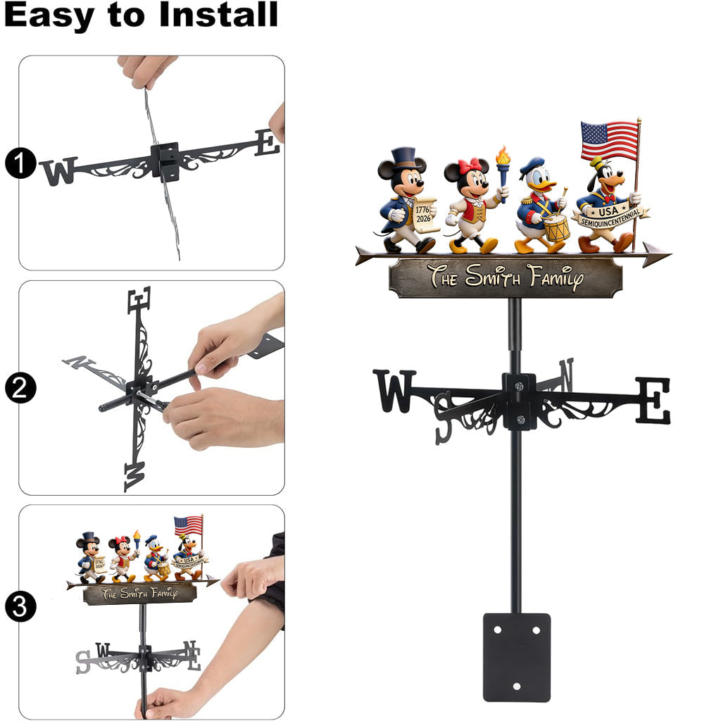 Personalized Mickey Mouse Weather Vane Custom Family Name Gift Weather Vane GradoCreations