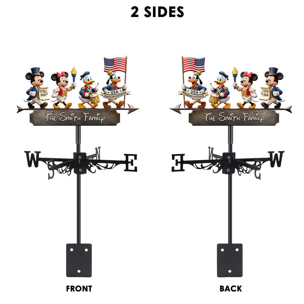 Personalized Mickey Mouse Weather Vane Custom Family Name Gift Weather Vane GradoCreations