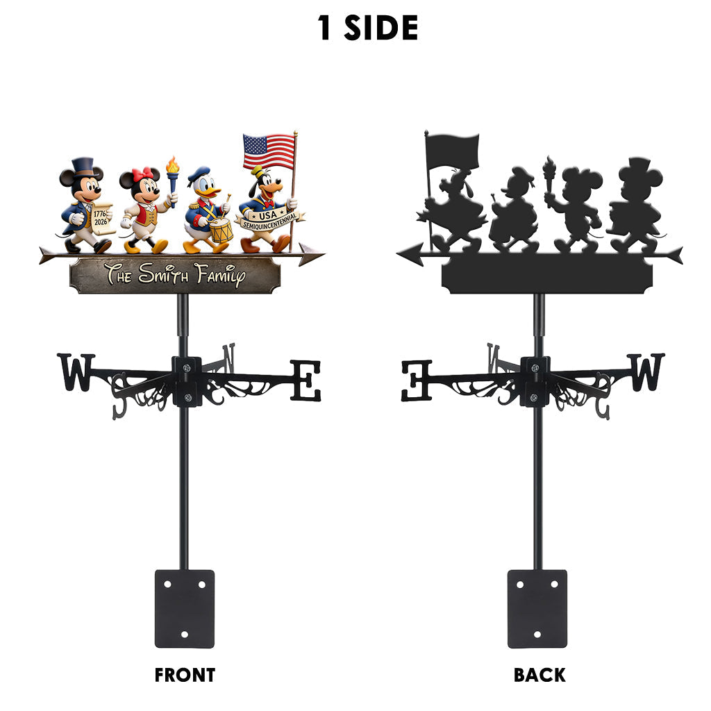 Personalized Mickey Mouse Weather Vane Custom Family Name Gift Weather Vane GradoCreations