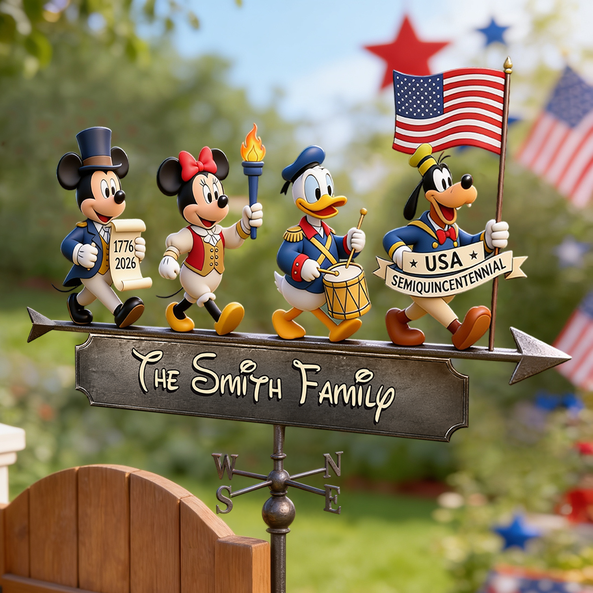 Personalized Mickey Mouse Weather Vane Custom Family Name Gift Weather Vane GradoCreations