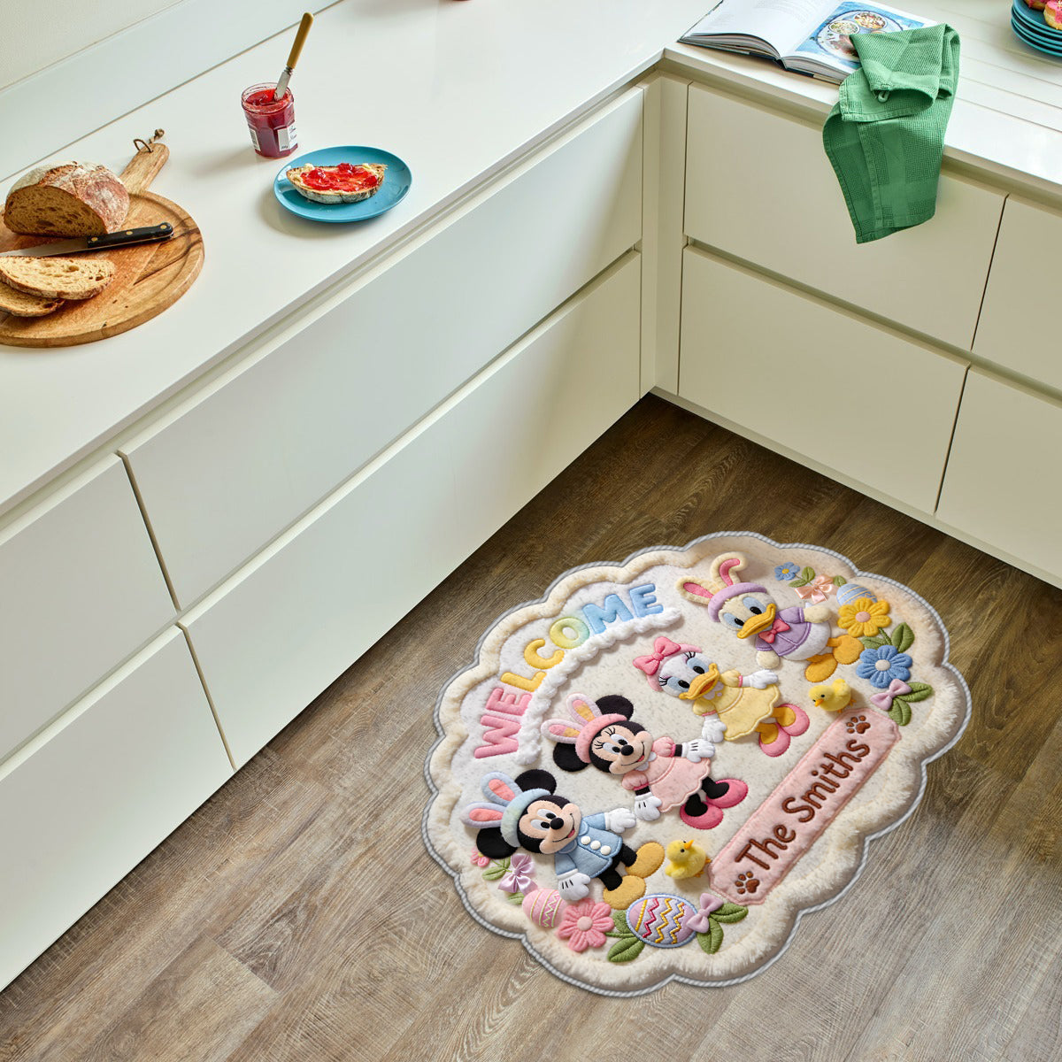 Personalized Disney Easter Non-Slip Tufted Rug for Family | Custom Name Welcome Mat Non-Slip Tufted Rug GradoCreations