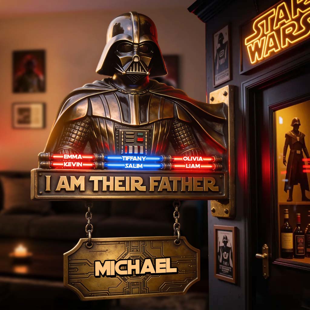 Personalized Wooden Wall Mount Sign for Dad | I Am Their Father Wooden Wall Mount Sign GradoCreations